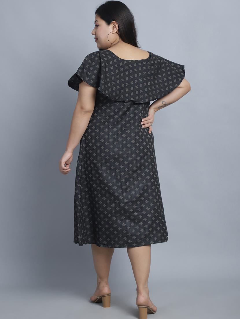 women self design short sleeves a-line dress - 21391632 - Standard Image - 3