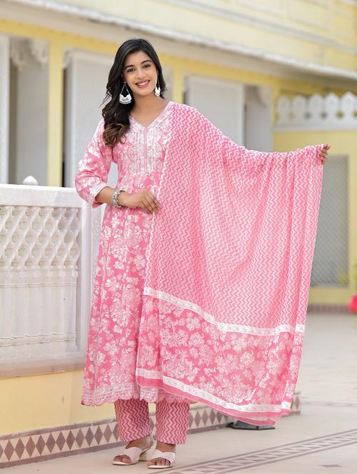 women pink kurta pant set with dupatta - 21391920 - Very Small Image - 1