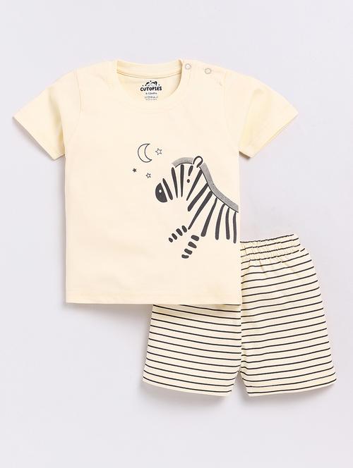 boys printed cotton shorts  twin set - 21392400 - Very Small Image - 1