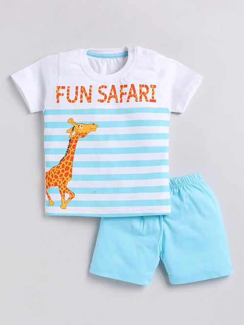 boys printed cotton shorts  twin set - 21392408 - Very Small Image - 1