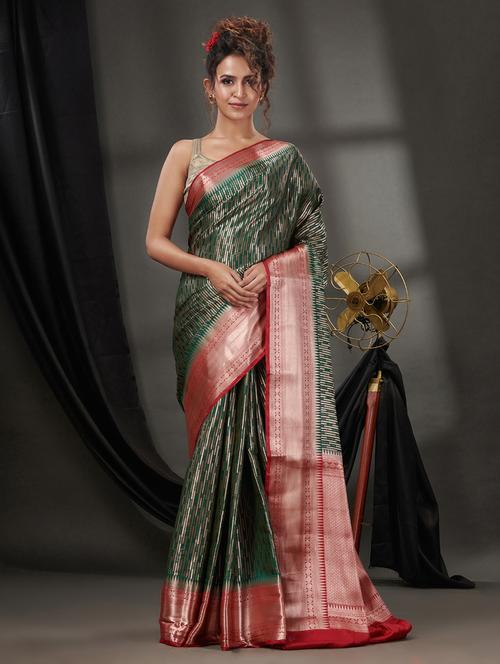 women self design handloom saree with blouse - 21392549 - Very Small Image - 1