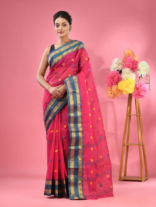 women self design tant saree - 21392821 - Very Small Image - 1