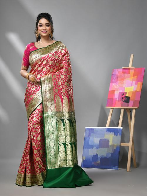 self design banarasi silk saree - 21392840 - Very Small Image - 1