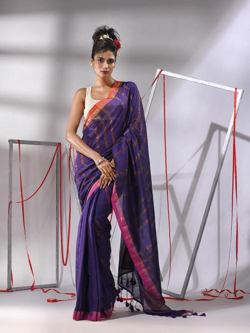 women self design handloom saree with blouse - 21393033 - Very Small Image - 1
