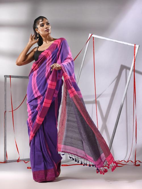 women self design handloom saree with blouse - 21393037 - Very Small Image - 1