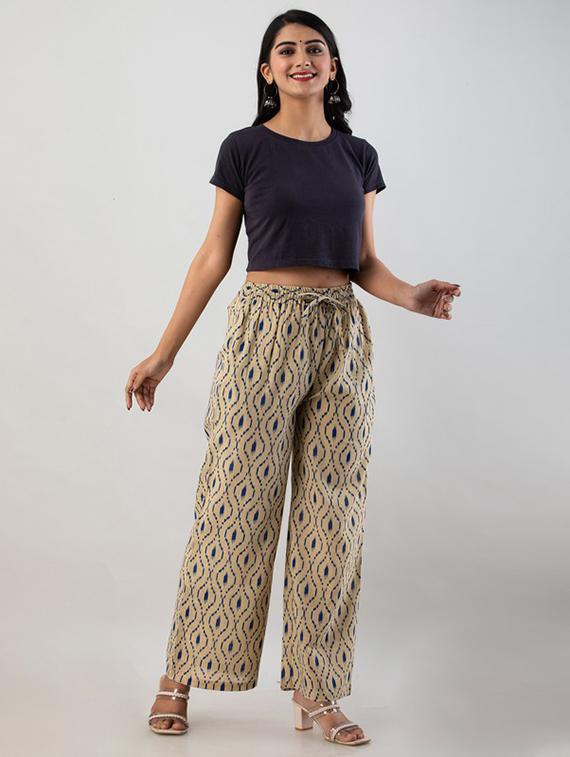women printed mid rise palazzo - 21393257 - Zoom Image - 3