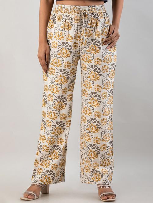 women printed mid rise palazzo - 21393260 - Very Small Image - 1