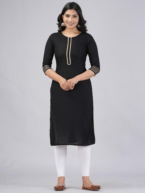 women three quarter sleeve straight kurta - 21393351 - Very Small Image - 1