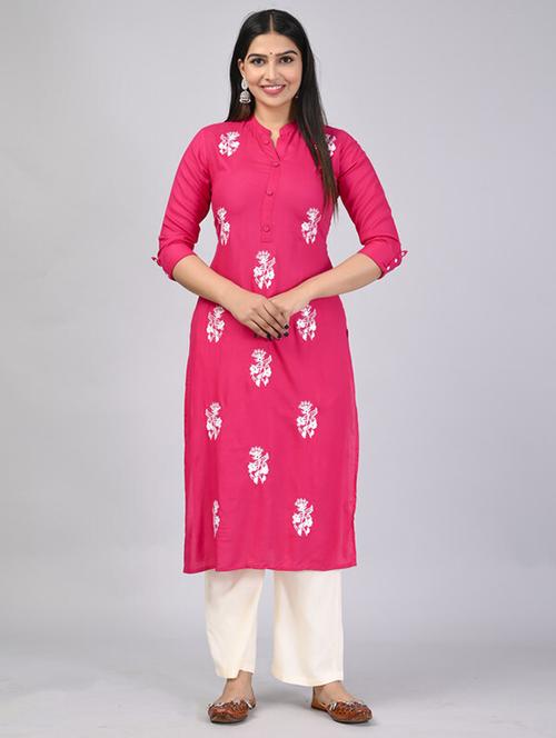 women three quarter sleeve kurta palazzo set  - 21393439 - Very Small Image - 1