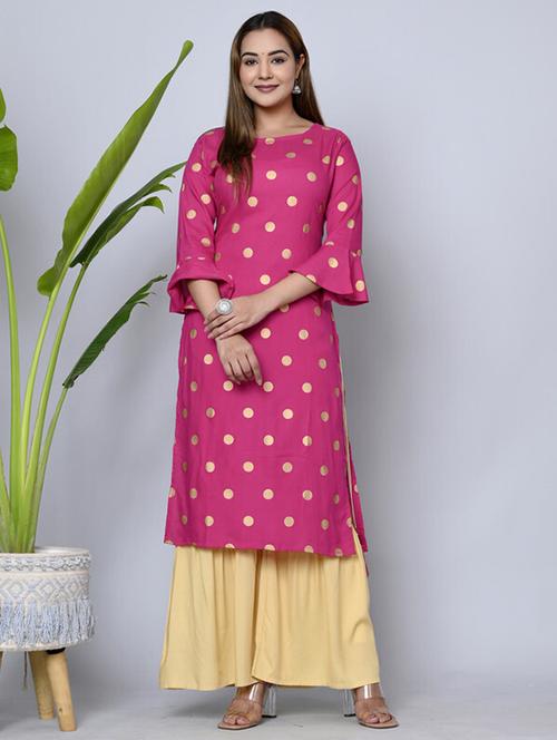 women three quarter sleeve kurta sharara set - 21393488 - Very Small Image - 1