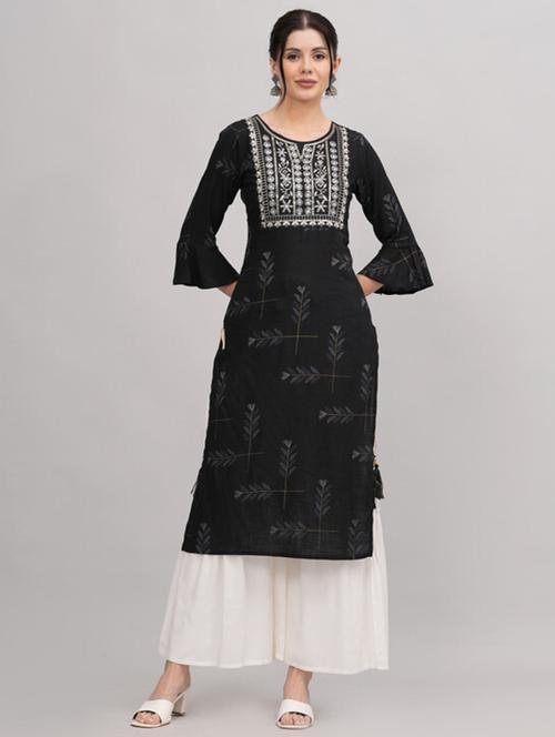black viscose kurta sharara  set - 21393495 - Very Small Image - 1