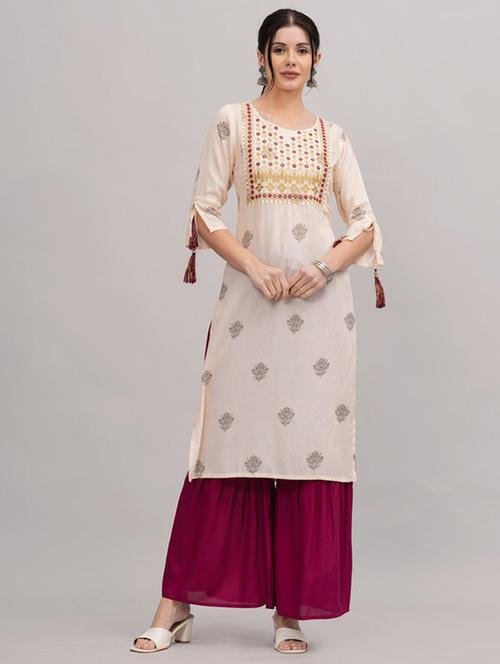 women three quarter sleeve straight kurta - 21393499 - Very Small Image - 1