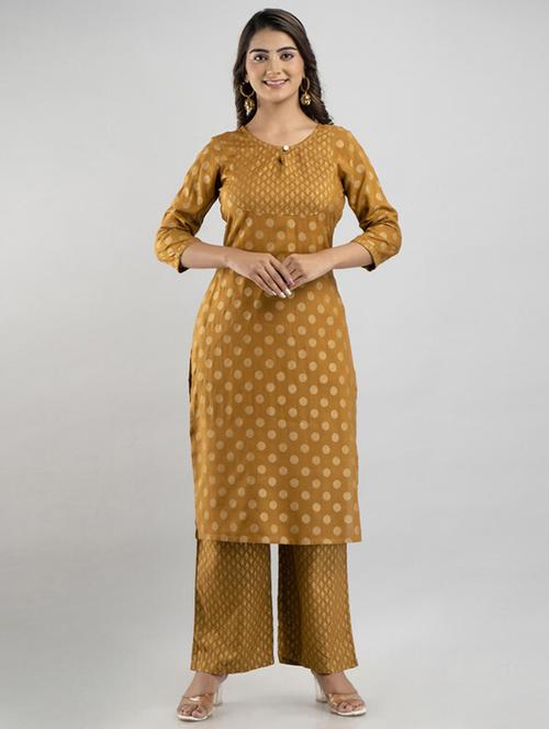 gold kurta palazzo set - 21393543 - Very Small Image - 1