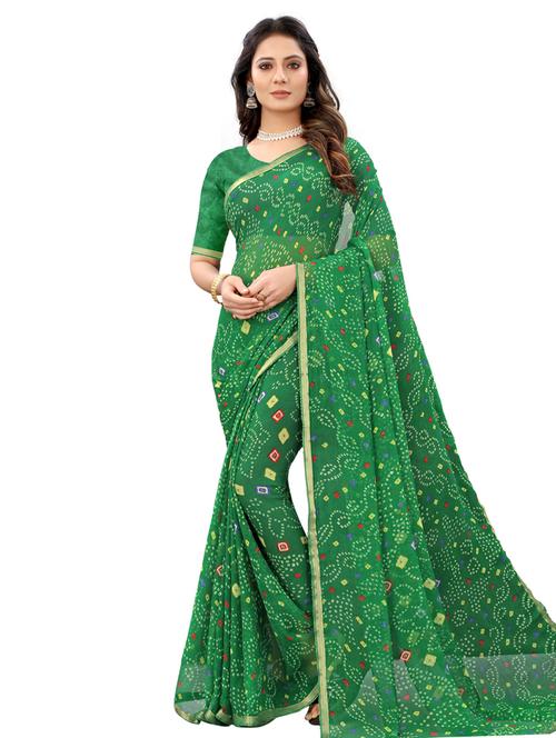 women printed casual saree with blouse - 21394570 - Very Small Image - 1