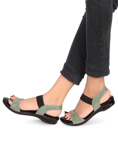 women green ankle strap sandal - 21395106 - Very Small Image - 1