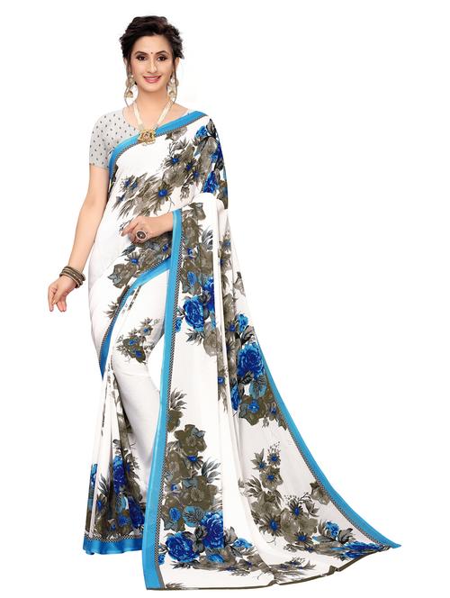 women printed casual wear saree with blouse - 21395533 - Very Small Image - 1