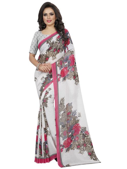 women printed casual wear saree with blouse - 21395615 - Very Small Image - 1