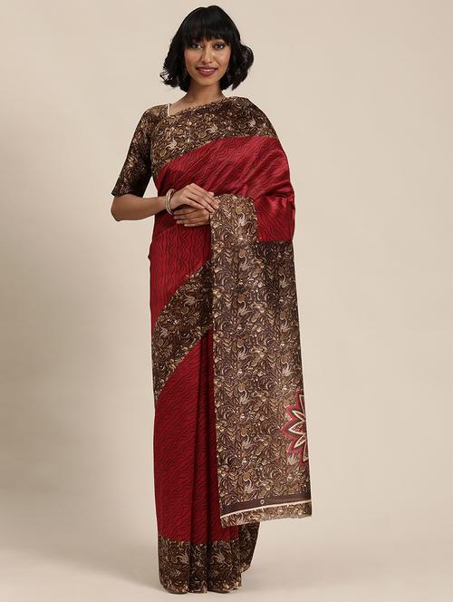 women printed casual wear saree with blouse - 21396011 - Very Small Image - 1