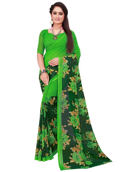 women printed casual saree with blouse - 21396425 - Very Small Image - 1