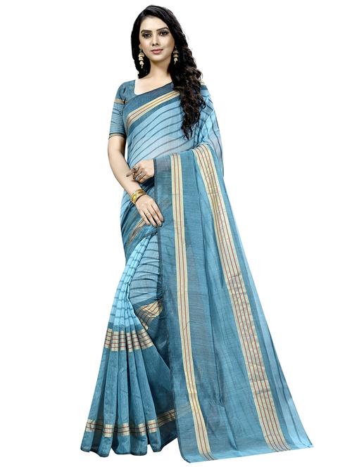 women printed casual saree with blouse - 21396476 - Very Small Image - 1