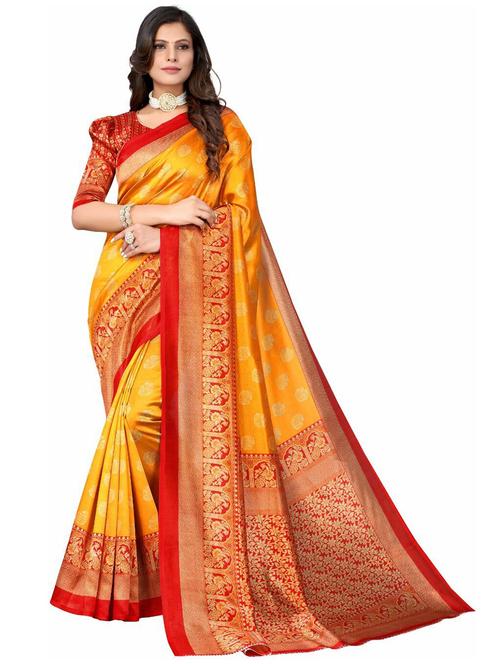 women self design banarasi saree with blouse - 21396500 - Very Small Image - 1