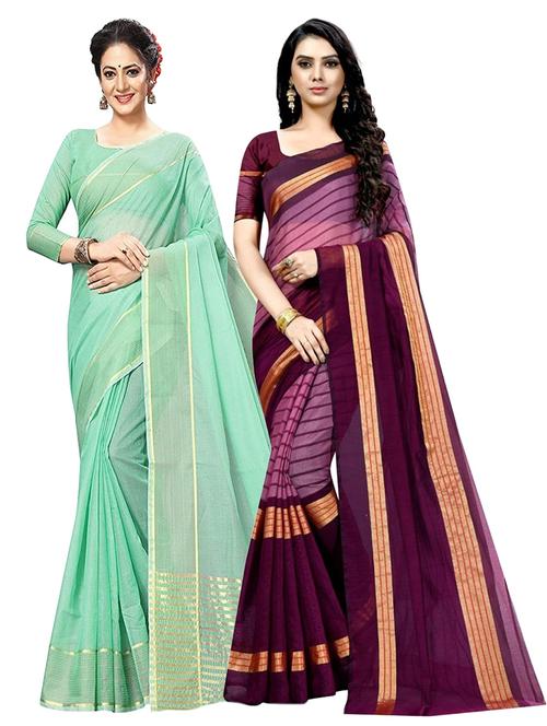 pack of 2 handloom saree with blouse - 21396797 - Very Small Image - 1