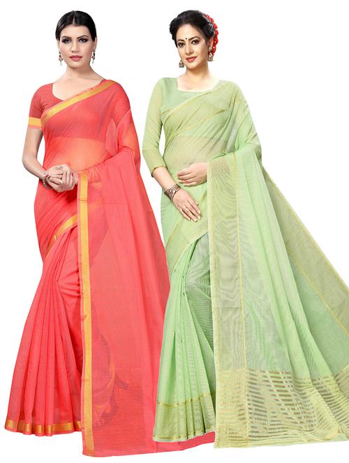 pack of 2 handloom saree with blouse - 21396856 - Very Small Image - 1