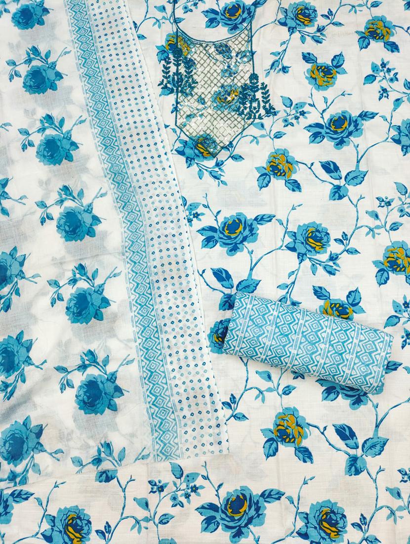 women floral print unstitched suit set - 21397896 - Standard Image - 2