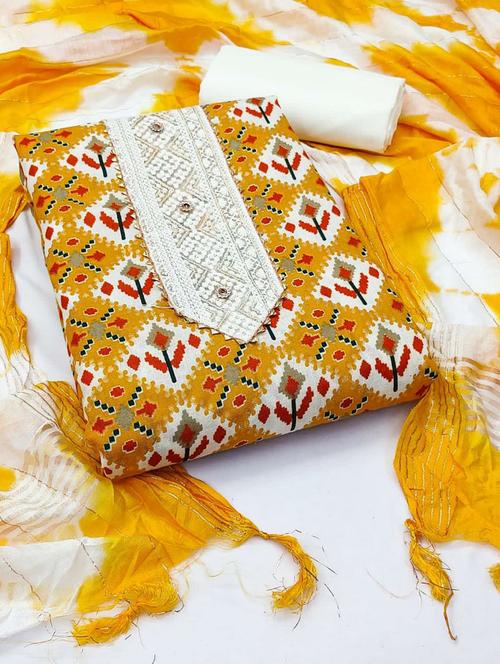 women printed unstitched suit set - 21397900 - Very Small Image - 1