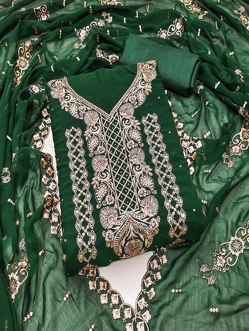 women embroidered unstitched suit set - 21399187 - Very Small Image - 1