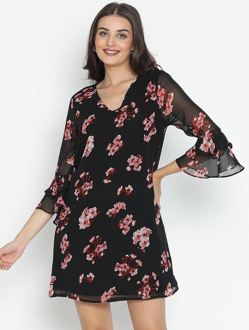 women floral print bell sleeves dress - 21399323 - Very Small Image - 1