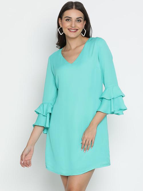 blue polyester a-line dress - 21399341 - Very Small Image - 1