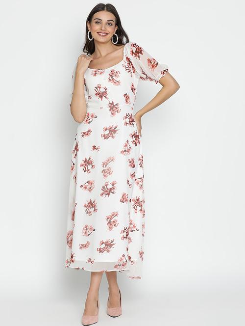 women white polyester a-line dress - 21399434 - Very Small Image - 1