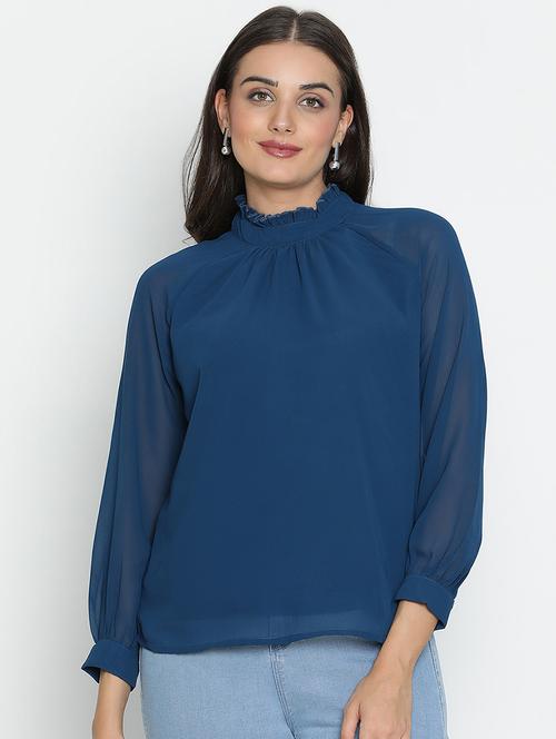 blue solid regular top - 21399481 - Very Small Image - 1