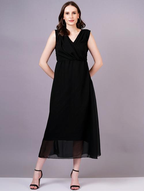 women solid sleeveless a-line dress - 21399783 - Very Small Image - 1