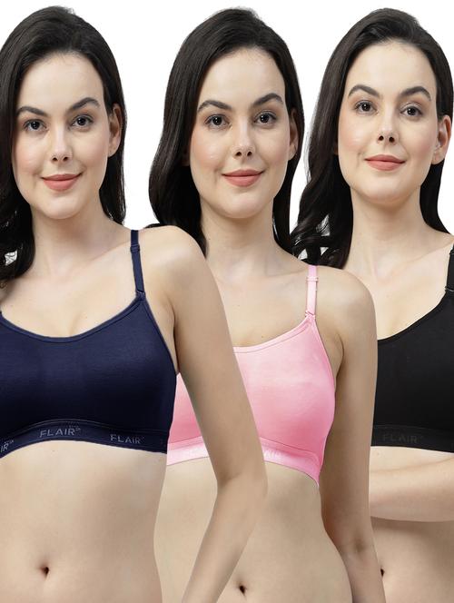 pack of 3 solid sports bra - 21402351 - Very Small Image - 1
