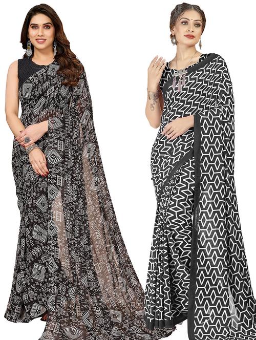 women pack of 2 casual wear combo sarees with blouse - 21403050 - Very Small Image - 1