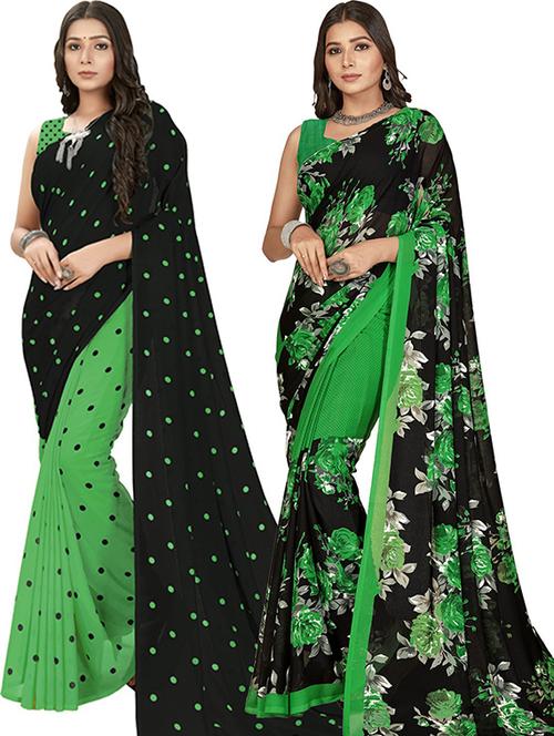 women multi color printed saree combo with blouse - 21405995 - Very Small Image - 1