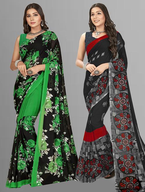 multi colored georgette ready to wear saree with blouse - 21406322 - Very Small Image - 1