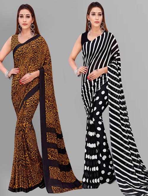 multi colored georgette ready to wear saree with blouse - 21406405 - Very Small Image - 1