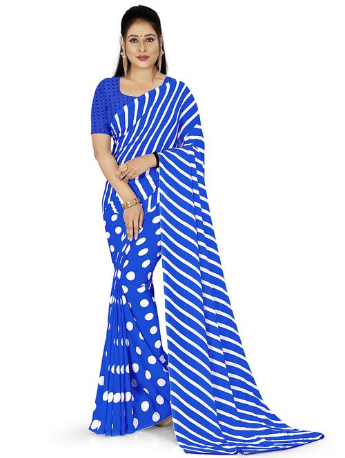 women striped casual wear saree with blouse - 21406645 - Very Small Image - 1