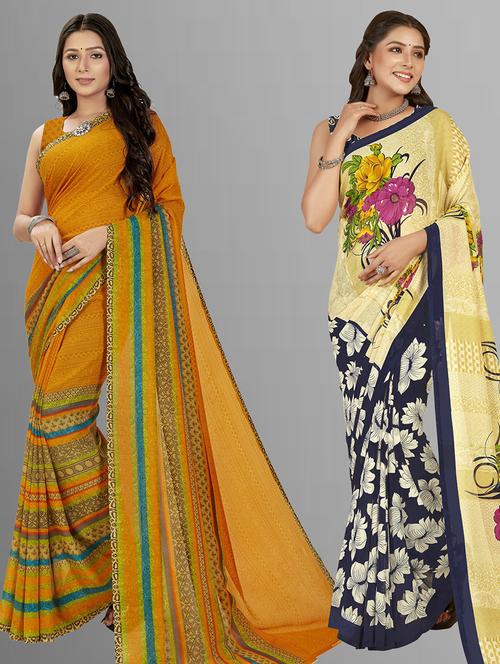 multi colored georgette ready to wear saree with blouse - 21406717 - Very Small Image - 1