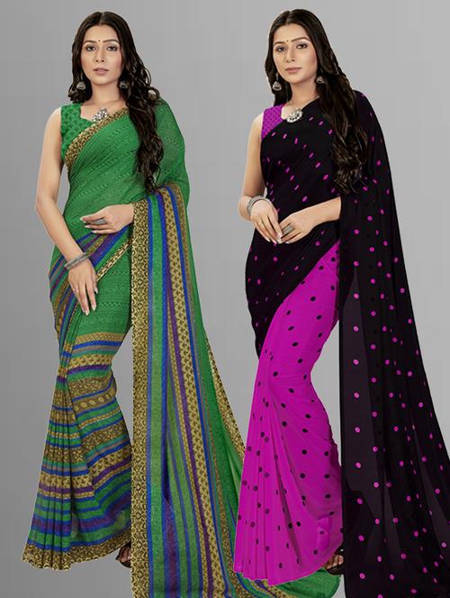 multi colored georgette ready to wear saree with blouse - 21406738 - Very Small Image - 1