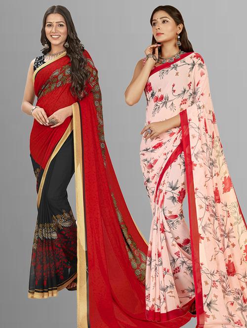 multi colored georgette ready to wear saree with blouse - 21406741 - Very Small Image - 1