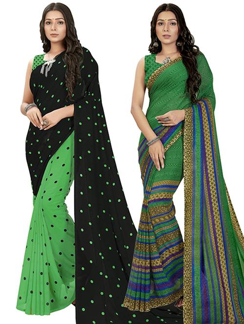 pack of 2 casual wear combo sarees with blouse - 21406793 - Very Small Image - 1