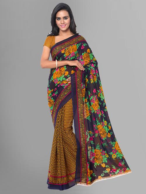 women casual wear georgette saree with blouse - 21406910 - Very Small Image - 1