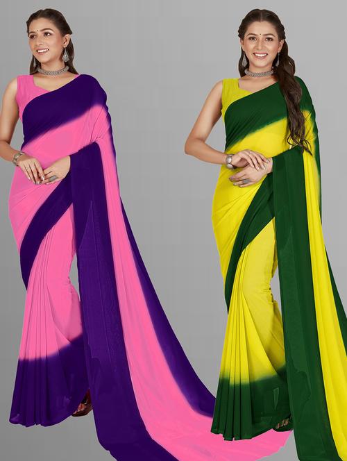women ombre casual wear saree with blouse - 21407076 - Very Small Image - 1