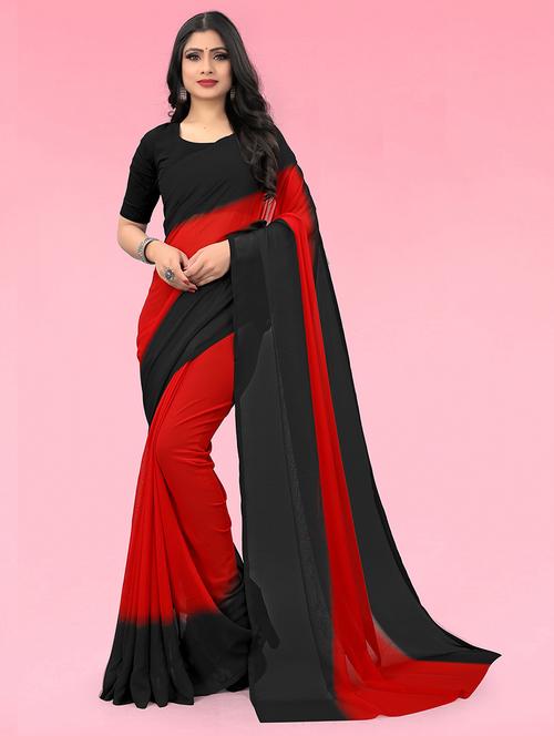 women color block casual wear saree with blouse - 21407096 - Very Small Image - 1