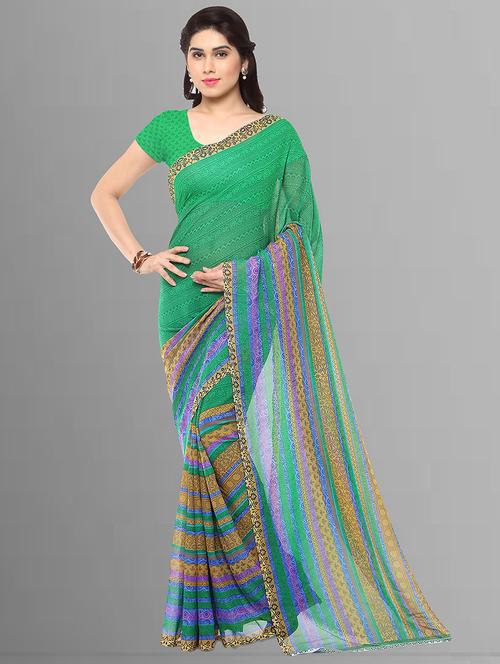 women printed casual wear saree with blouse - 21407128 - Very Small Image - 1