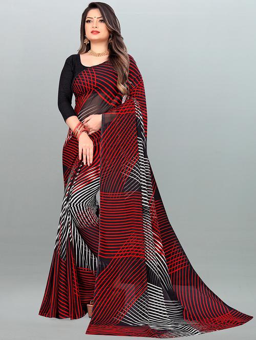 women printed casual wear saree with blouse - 21407132 - Very Small Image - 1